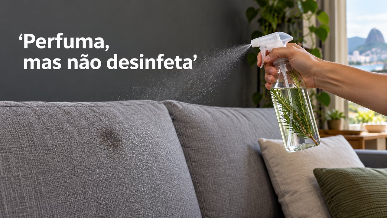 A mistura diluída perfuma os tecidos, mas não funciona como desinfetante
