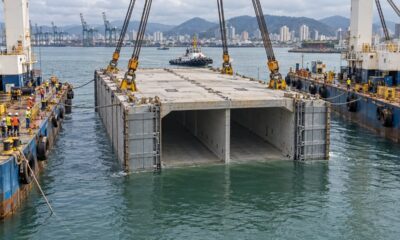 O futuro túnel Santos-Guarujá terá 870 metros sob a água e promete travessias em até cinco minutos