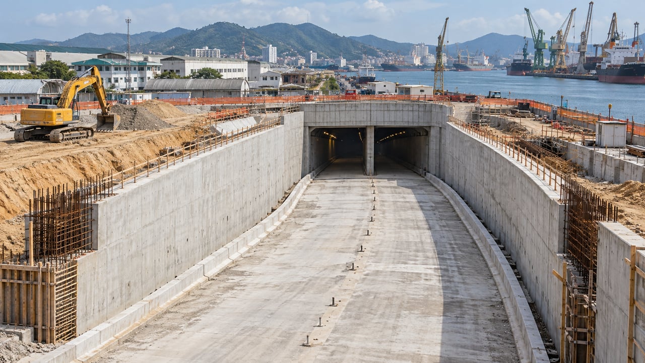 A conclusão do túnel está prevista para 2030, e a balsa continuará atendendo a população até a entrega
