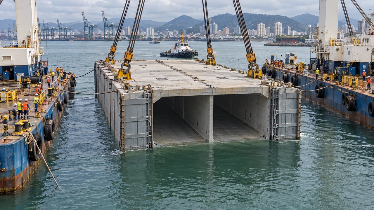 O futuro túnel Santos-Guarujá terá 870 metros sob a água e promete travessias em até cinco minutos