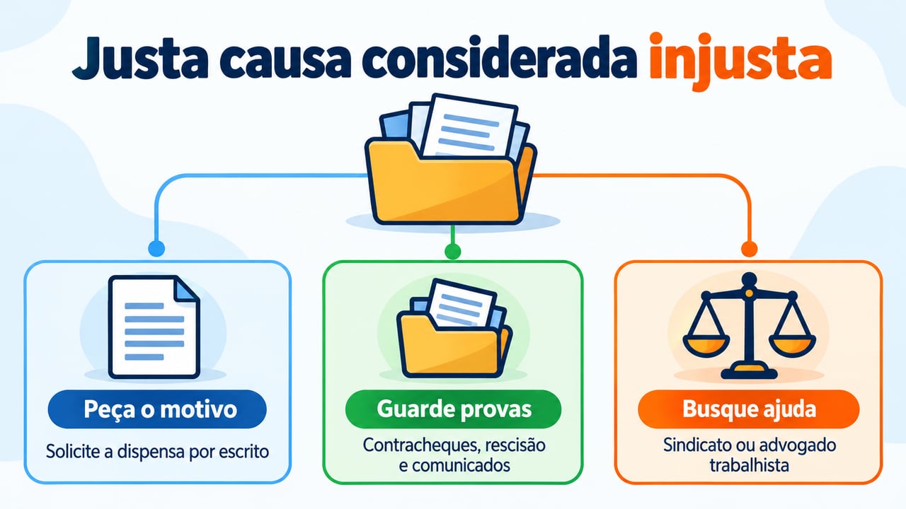 Quem recebe justa causa considerada injusta deve pedir o motivo por escrito, guardar documentos e procurar sindicato ou advogado