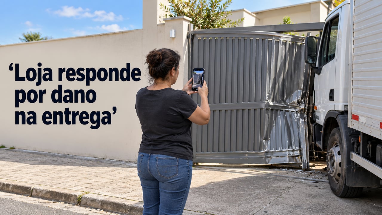 Pelo artigo 34 do CDC, o motorista da entrega é preposto da loja, que responde solidariamente pelo prejuízo