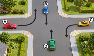Teste de trânsito desafia até motoristas experientes: qual carro deve passar primeiro neste cruzamento sem semáforo nem placa de preferência