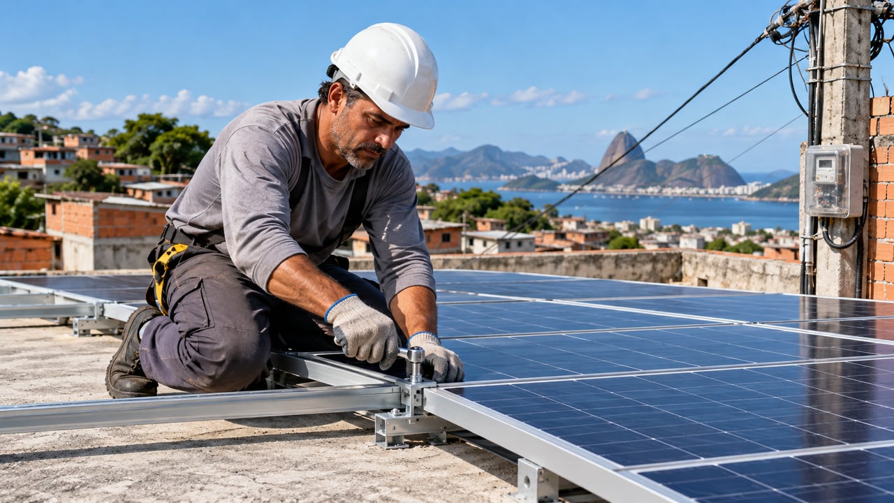 Parte da energia gerada vai para a rede e volta como crédito, e a Lei 14.300 manda esse uso pagar gradualmente o Fio B, que chega a 60% em 2026