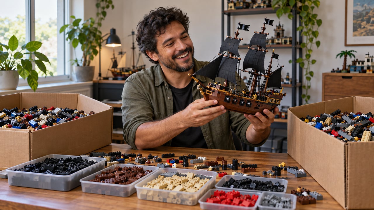 Dois caixotes de Lego usado, com cerca de 34 kg, custaram perto de R$ 1 mil e escondiam o navio Pérola Negra