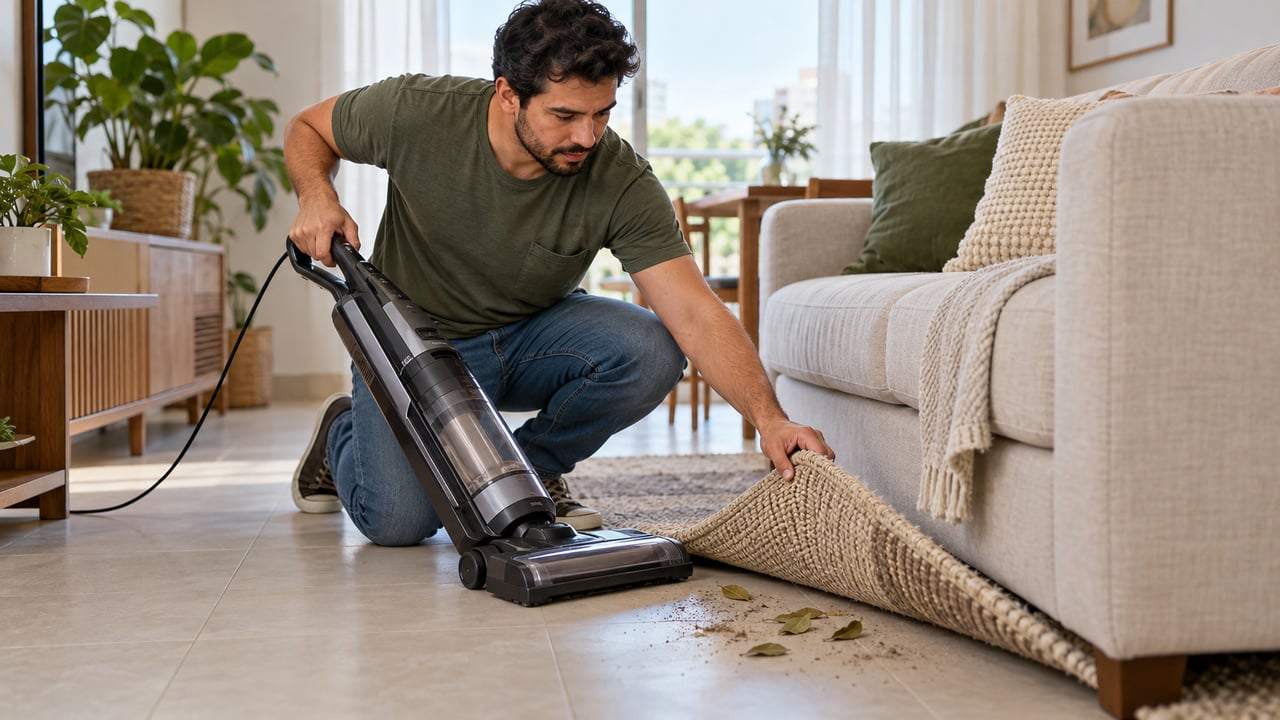 Aspirar o tapete com frequência, inclusive junto à parede, remove ovos e larvas de traças e vale mais que o louro