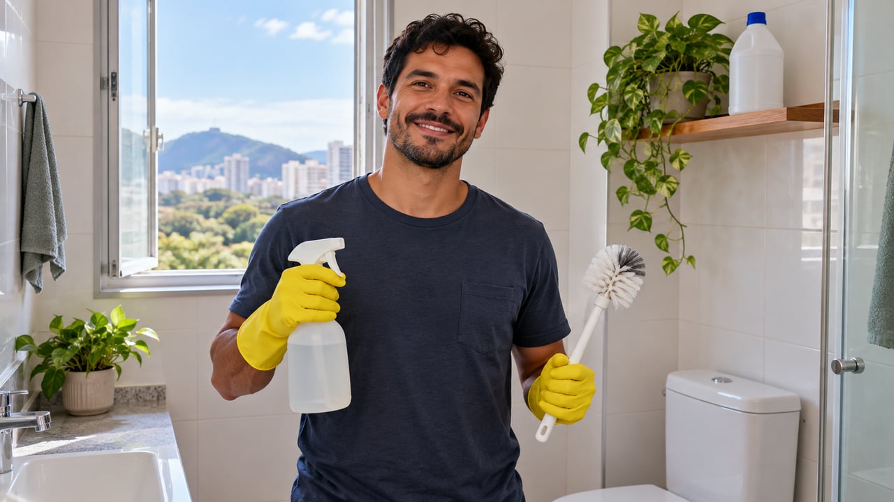 Vinagre nunca deve ser misturado com água sanitária ou cloro, e o banheiro precisa estar ventilado durante a limpeza