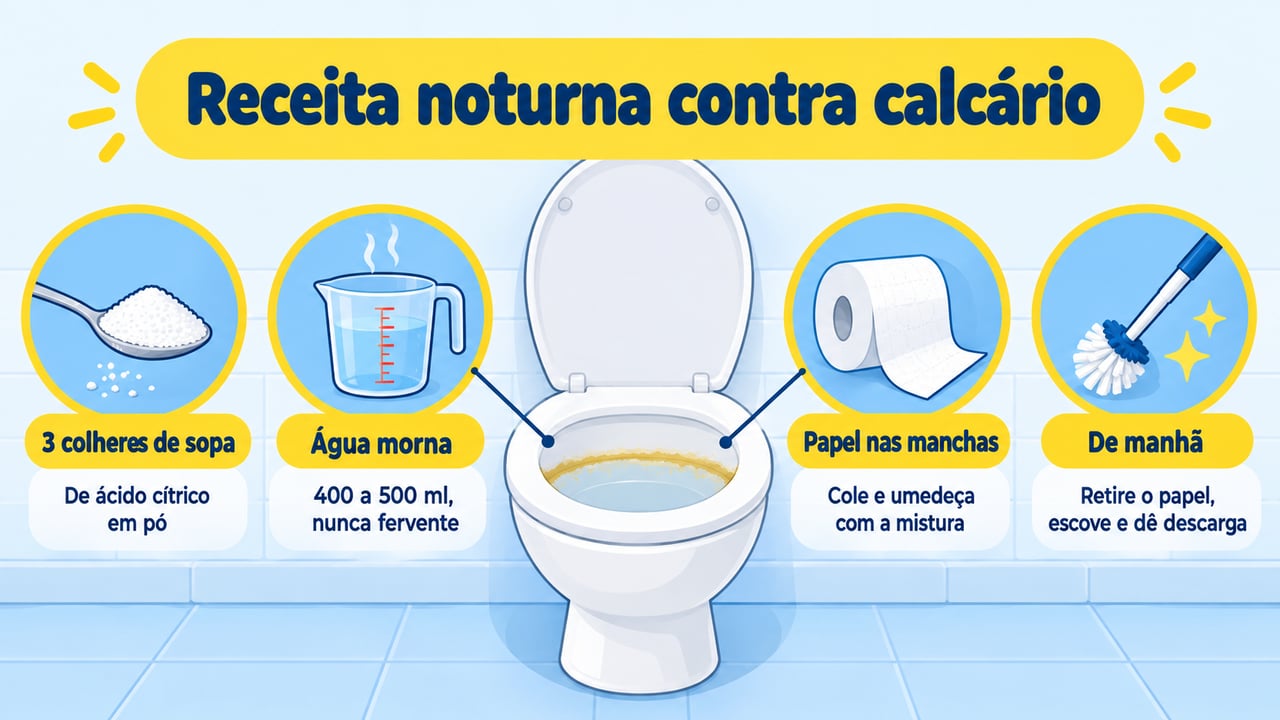 A receita usa 3 colheres de sopa de ácido cítrico em 400 a 500 ml de água morna