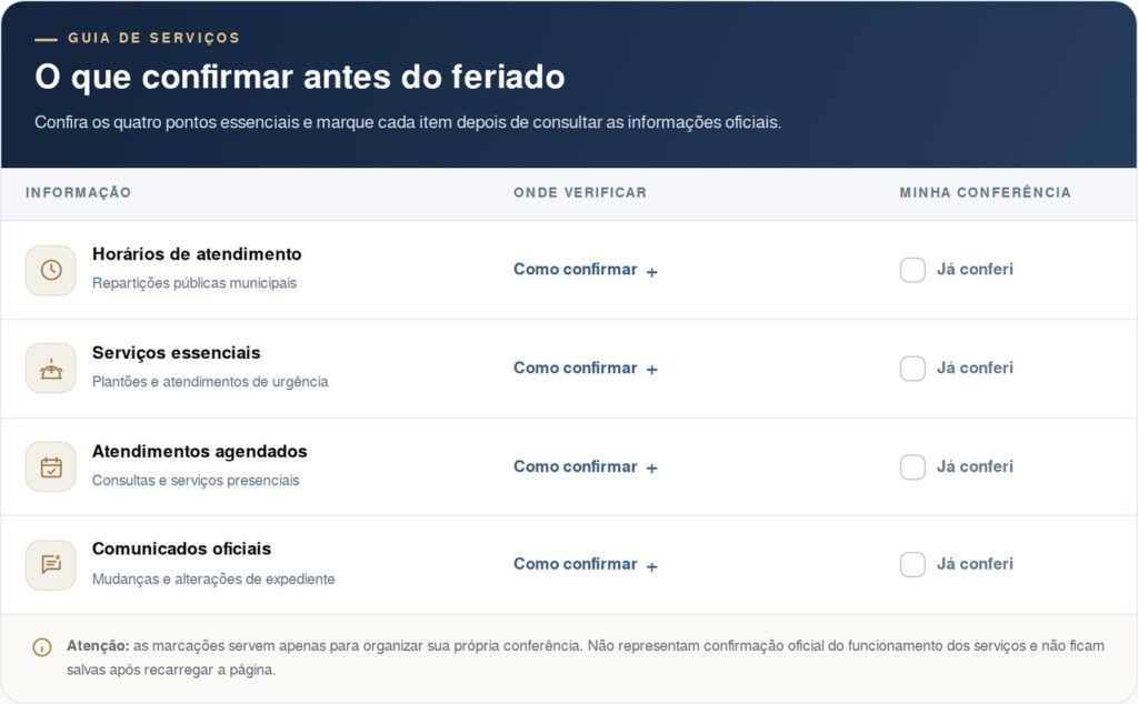 Autoridades confirmam feriado na segunda-feira, 19 de outubro, e bancos, escolas, repartições públicas e outros serviços podem ter funcionamento alterado