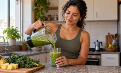 Suco verde de couve com abacaxi ajuda a incluir folhas e frutas na rotina, mas não substitui refeição