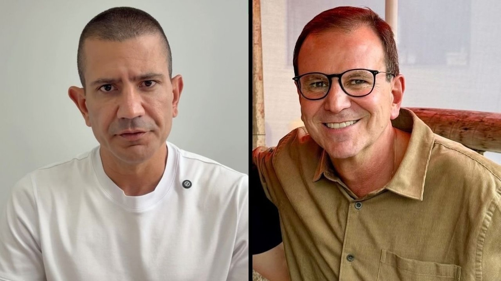 Imagem dividida com Douglas Ruas à esquerda e Eduardo Paes à direita