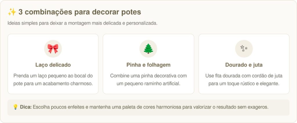 Mulher guardou potes de vidro que iriam para o lixo, colocou pequenas luzes de LED dentro deles e criou uma decoração de Natal elegante gastando pouco
