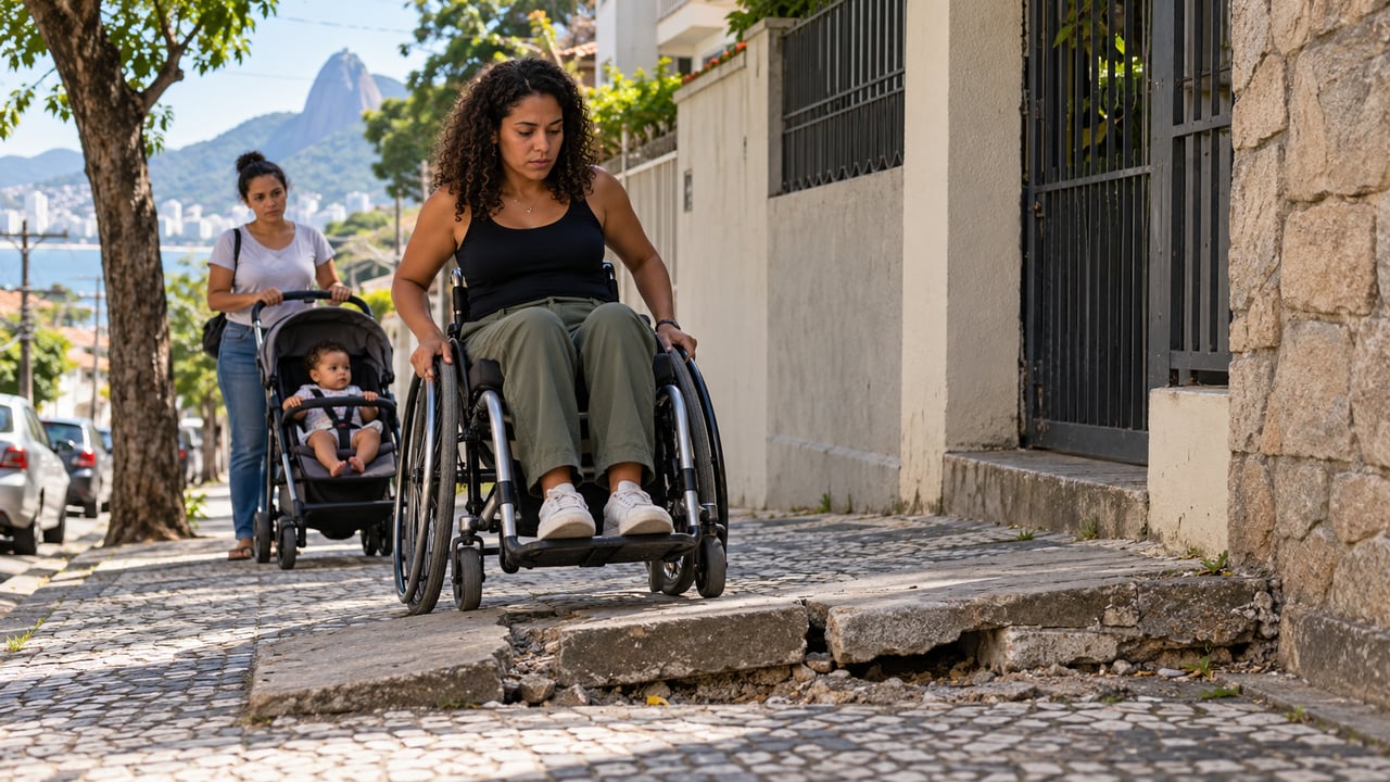 Um pequeno desnível já basta para bloquear idosos, cadeirantes e pais com carrinho de bebê