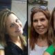 Díptico de selfies: mãe e filha, loira e ruiva, sorrindo