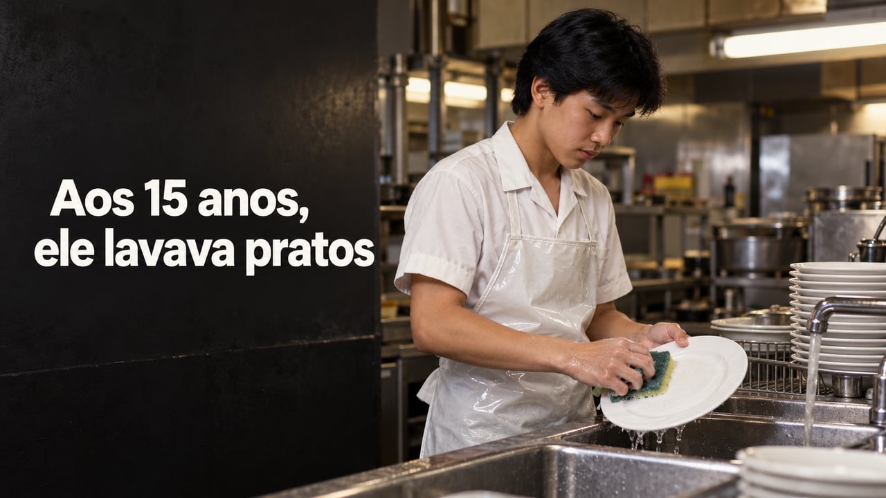 Aos 15 anos, Huang lavava pratos no Denny’s e também fazia a limpeza de banheiros