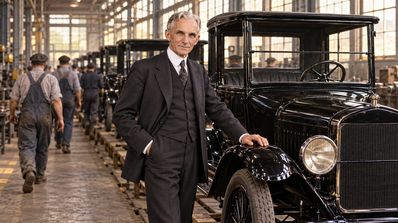 Em 1º de maio de 1926, a Ford adotou a semana de cinco dias e 40 horas sem cortar o pagamento dos operários