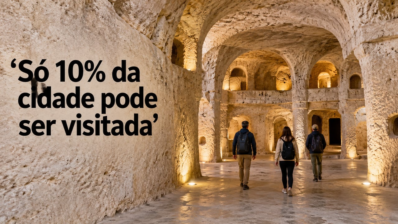 Apenas cerca de 10% da cidade subterrânea de Derinkuyu pode ser visitada hoje, segundo o ministério turco