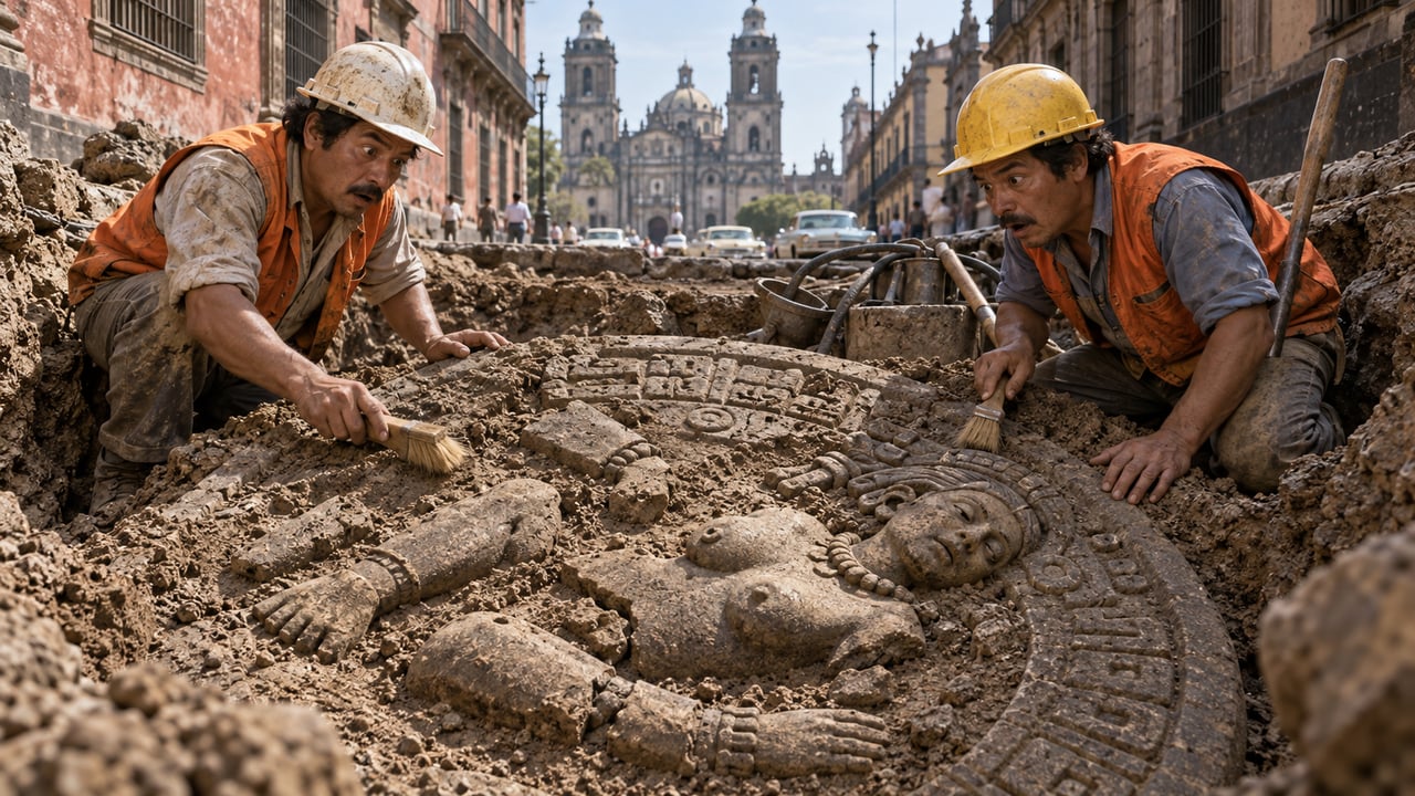 Em 21 de fevereiro de 1978, operários de energia encontraram no centro da Cidade do México uma escultura de cerca de oito toneladas da deusa Coyolxauhqui