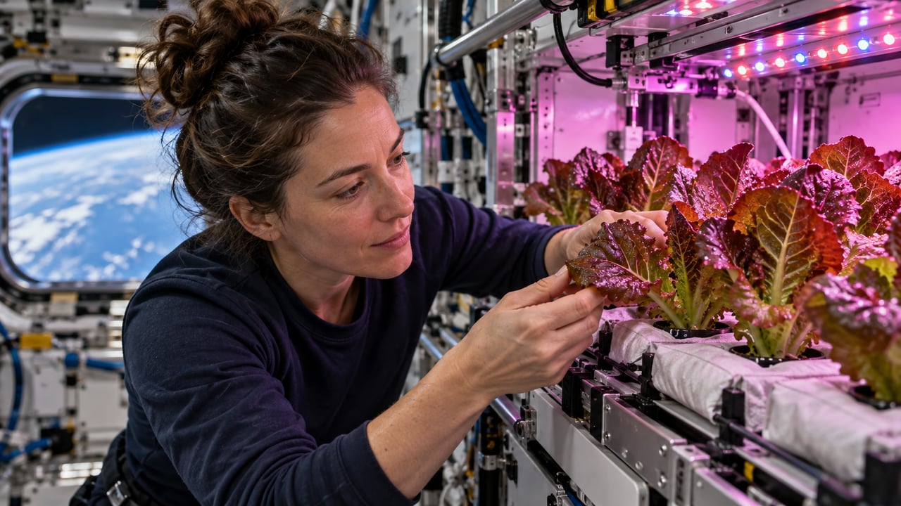 O sistema Veggie levou sementes de alface à estação em 2014 como passo para alimentar futuras missões a Marte