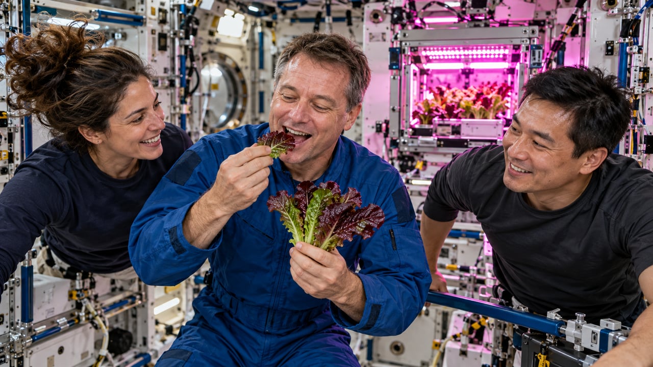 Em agosto de 2015, astronautas da Estação Espacial Internacional comeram pela primeira vez uma alface cultivada e colhida em órbita