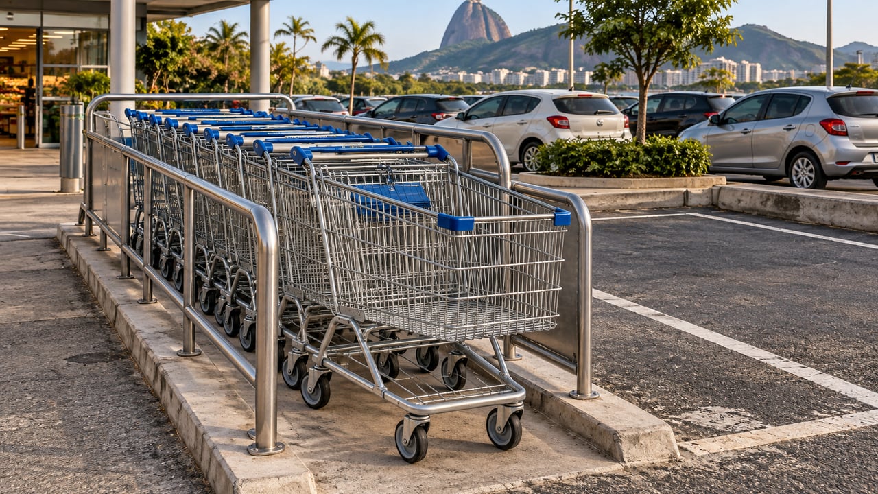 Levar o carrinho à baia libera vagas, reduz o risco de arranhões e facilita o recolhimento