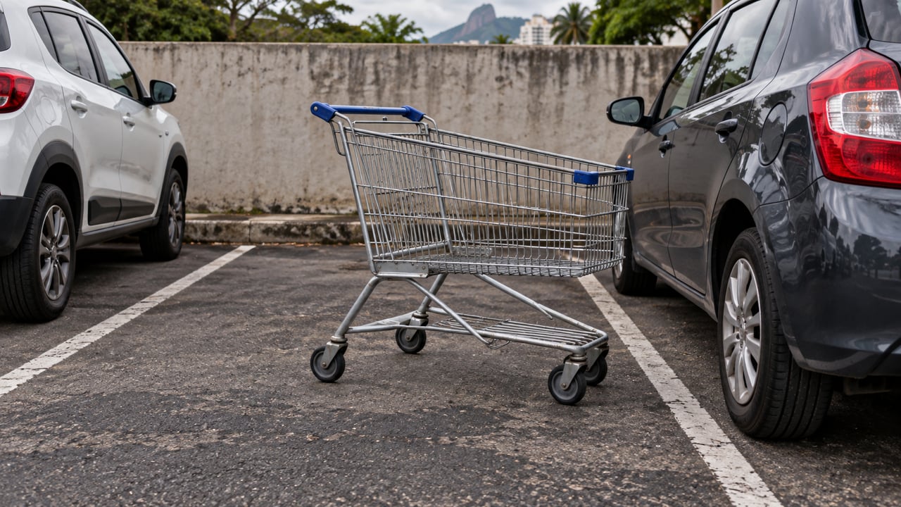 Carrinhos abandonados obstruem vagas e podem sinalizar desrespeito às regras do espaço compartilhado