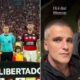 Díptico: crianças e jogadores em campo; selfie de Gagliasso e Ferrera com camisas do Flamengo