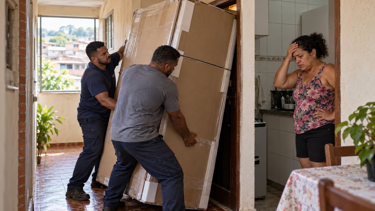 Geladeira que não passa pela porta da cozinha não dá direito automático a devolução quando a compra foi feita na loja física