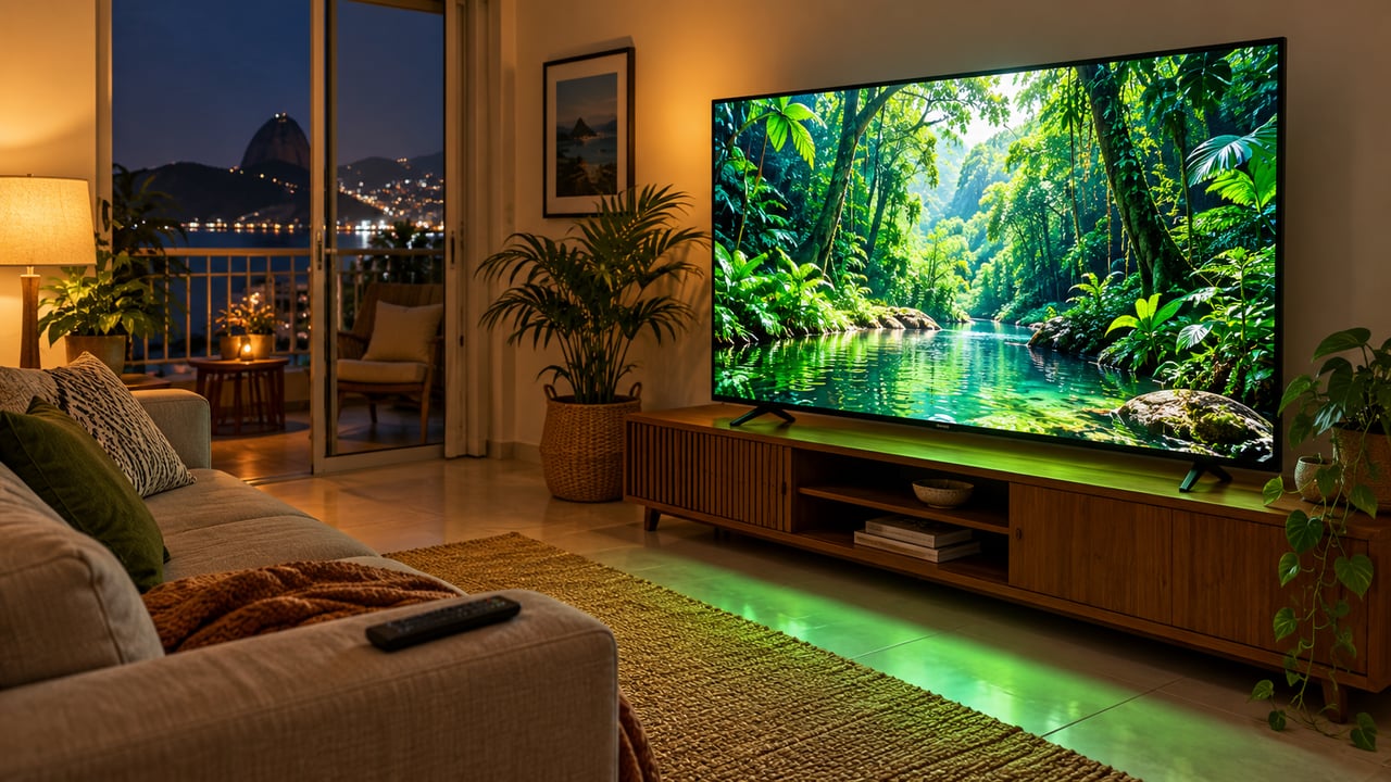 Brilho máximo, modo vívido e consumo em espera podem aumentar o gasto de eletricidade da smart TV