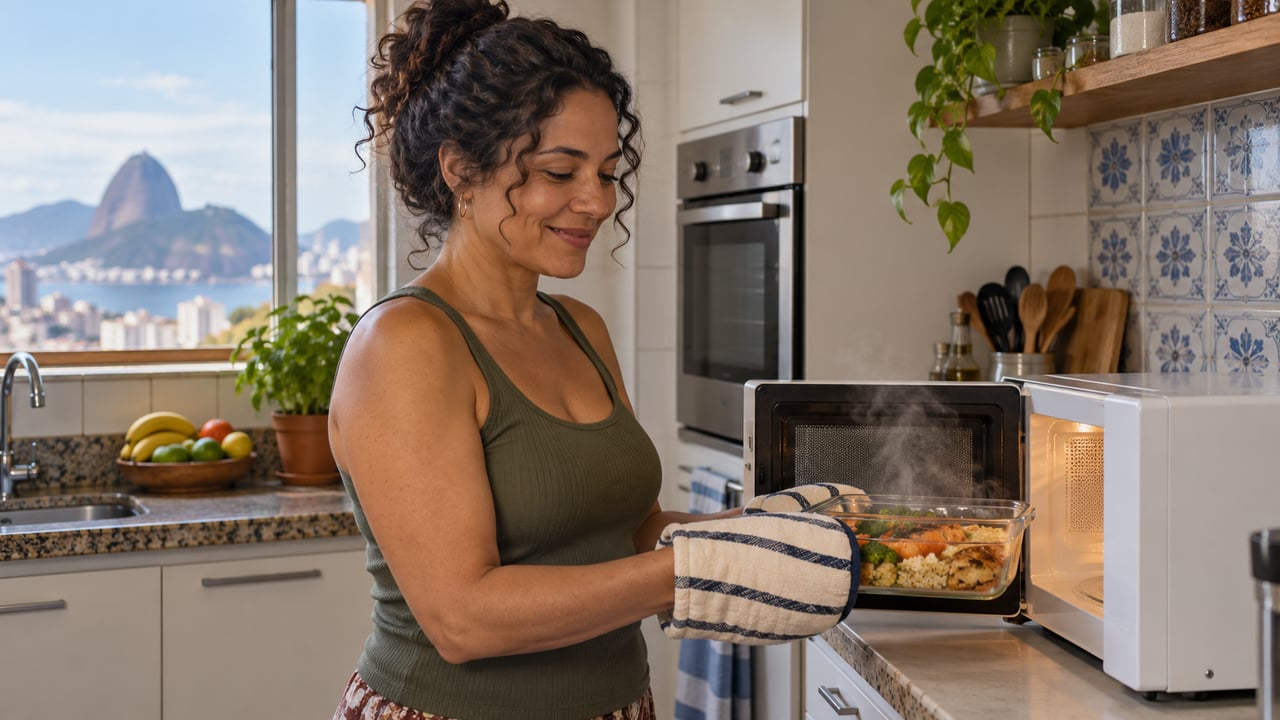 Esquentar comida dez minutos por dia no micro-ondas pesa pouco na conta de luz