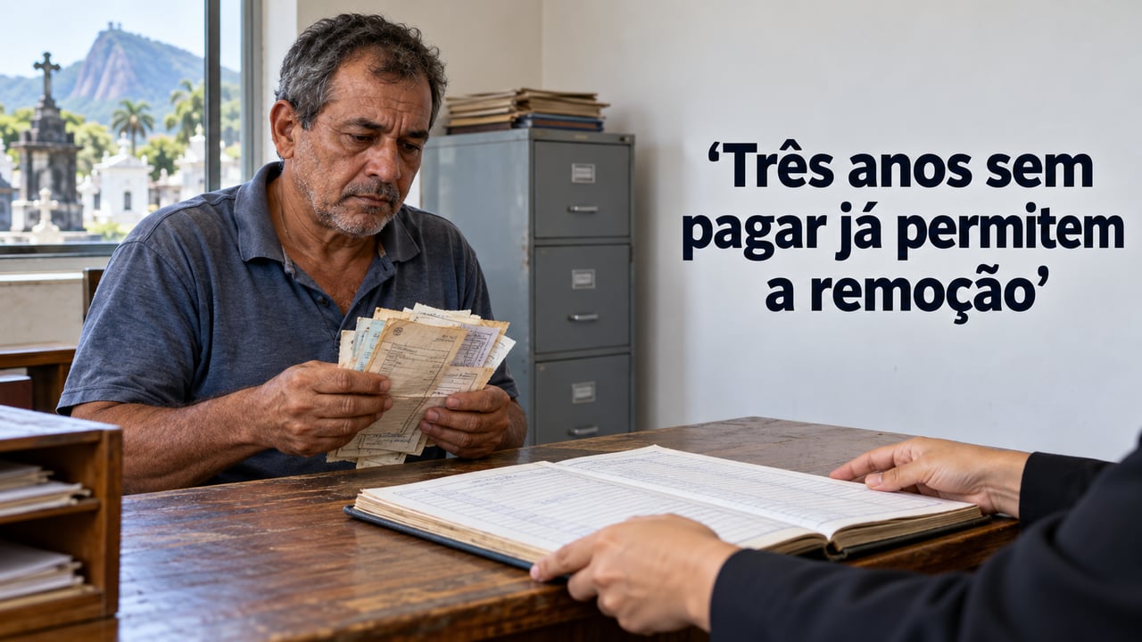 A regra municipal prevê a remoção após mais de três anos seguidos ou seis alternados sem pagamento