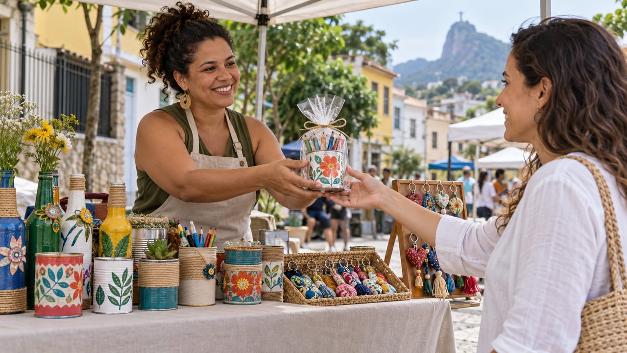 Começar com poucas peças e testar a aceitação em feiras de bairro reduz o risco de prejuízo