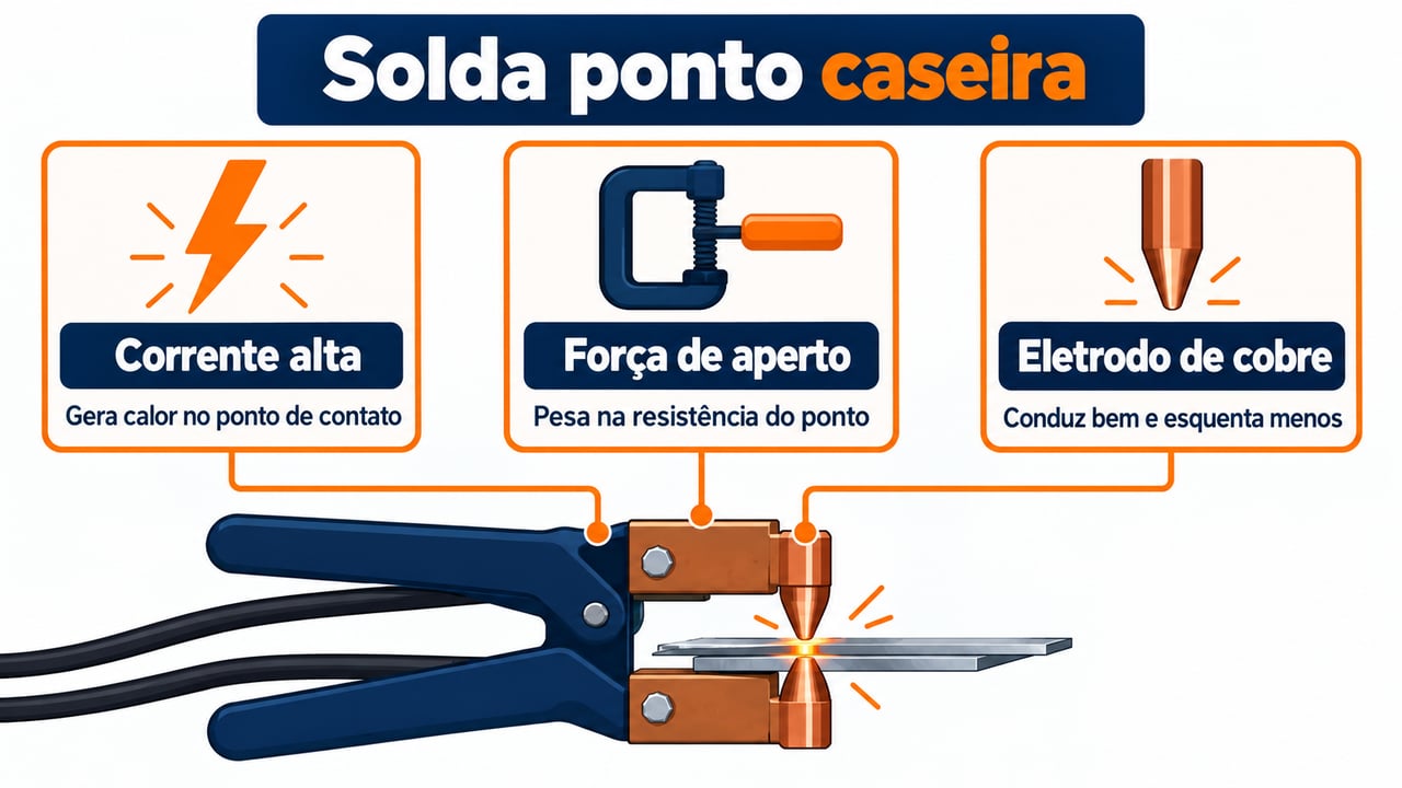 Corrente elétrica e força de aperto são os fatores que mais pesam na resistência do ponto de solda