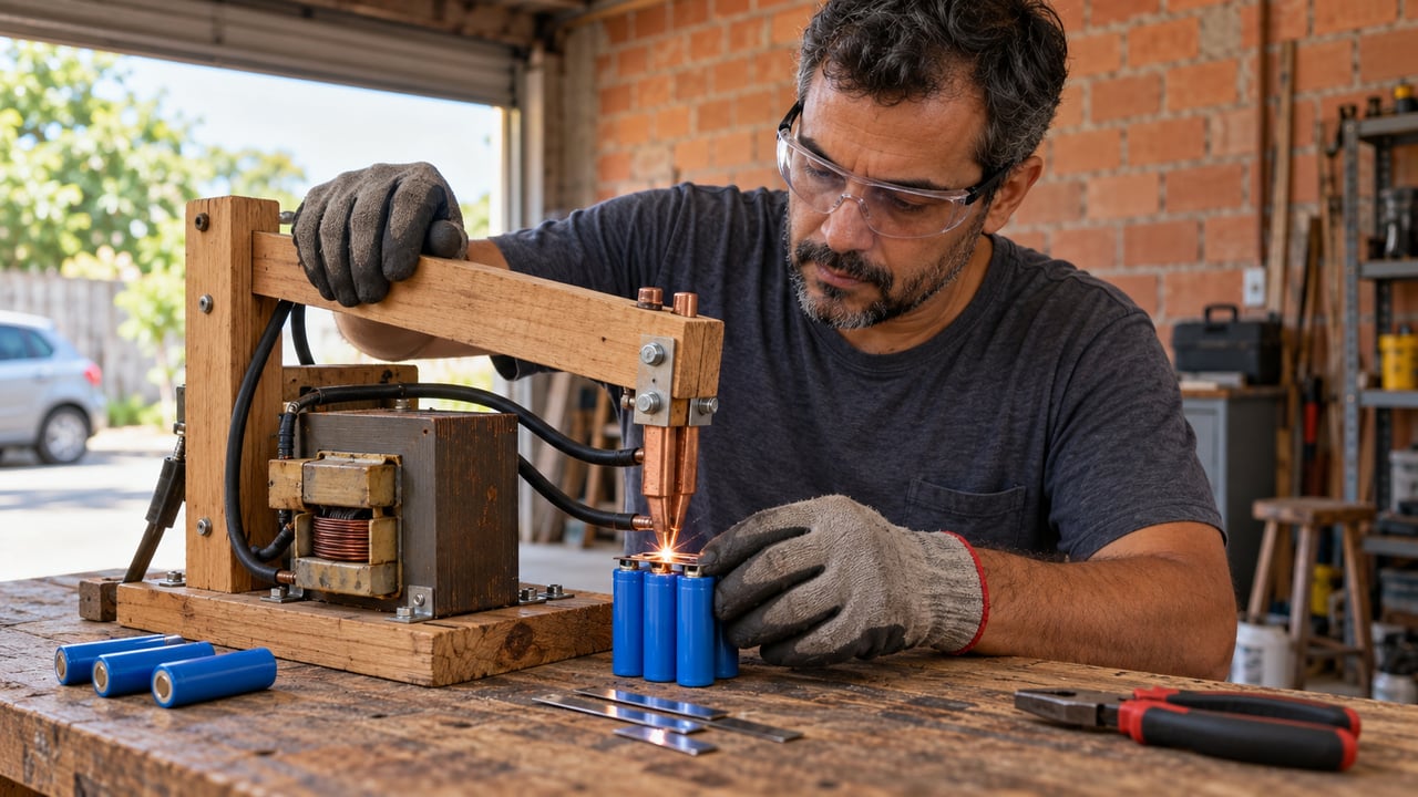 A solda ponto une peças metálicas com pulso de corrente alta, mas o improviso caseiro exige cuidado redobrado