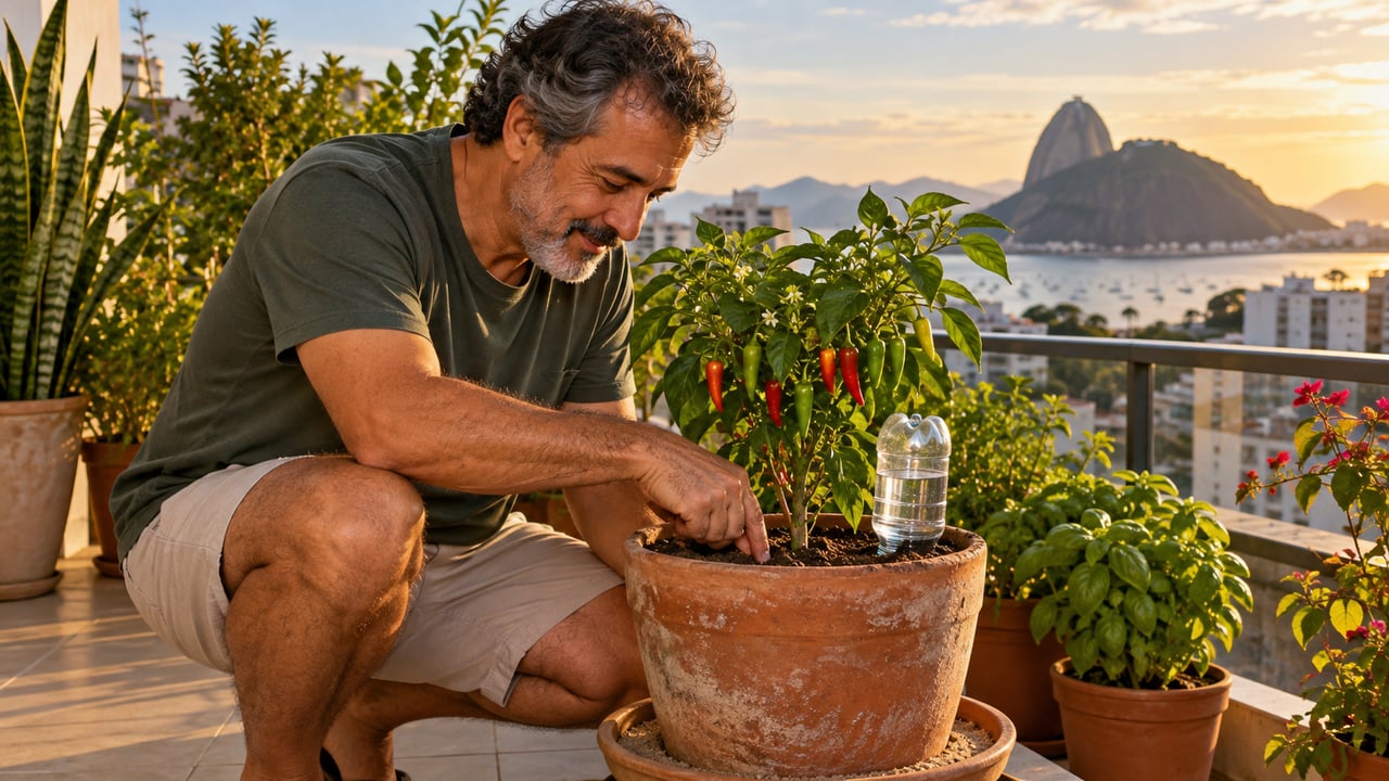 Teste a umidade da terra com o dedo e ponha areia nos pratinhos para evitar o mosquito da dengue