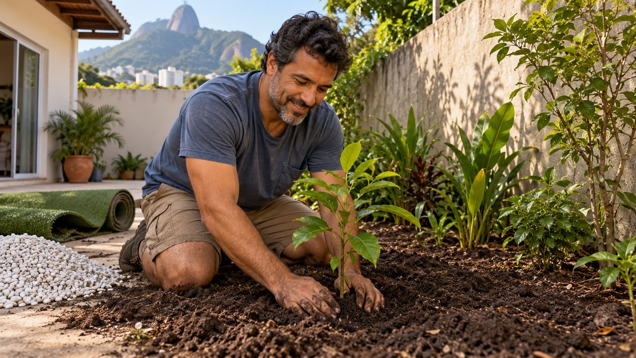 Plantas nativas e solo vivo substituem a grama sintética e as pedrinhas brancas no paisagismo atual