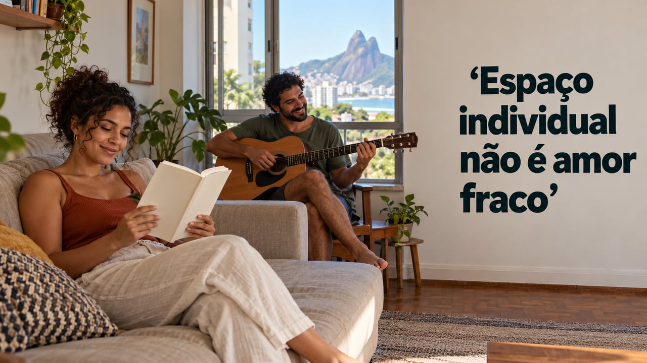 Pela lógica do poema, manter amizades, interesses e tempo para si é parte do que mantém cada um inteiro na relação