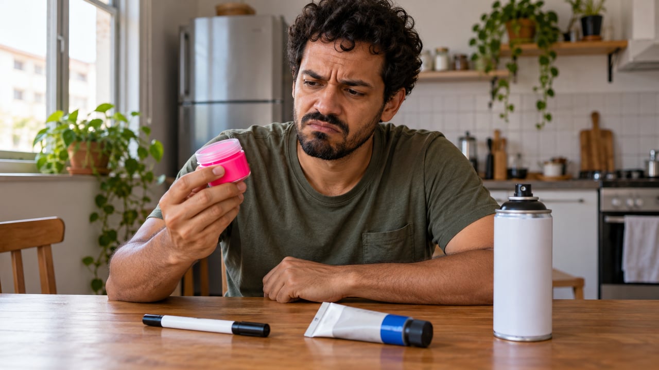 Canetinha, tinta acrílica e tinta spray não são feitas para a pele e podem causar alergia ou queimaduras