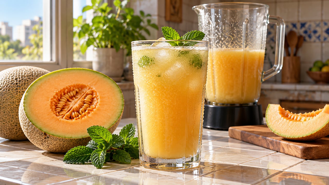 Melão com hortelã batidos ajudam a repor líquidos e dão sensação de frescor nos dias de calor