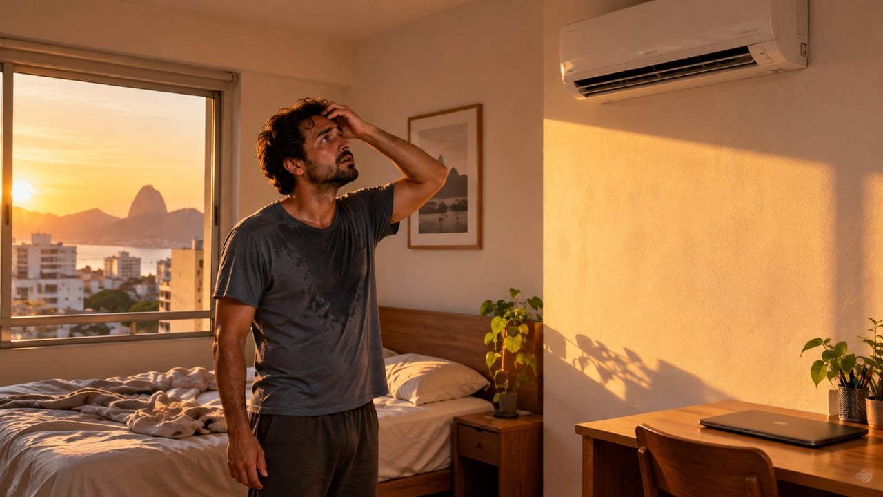 Em quarto com sol batendo na parede, o ar-condicionado de 9.000 BTUs pode não dar conta do calor da tarde
