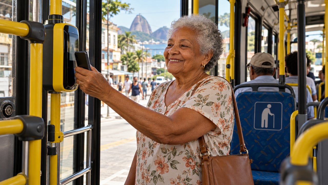 No Rio, idosos com 65 anos ou mais têm transporte gratuito pelo Jaé após validar o cadastro biométrico