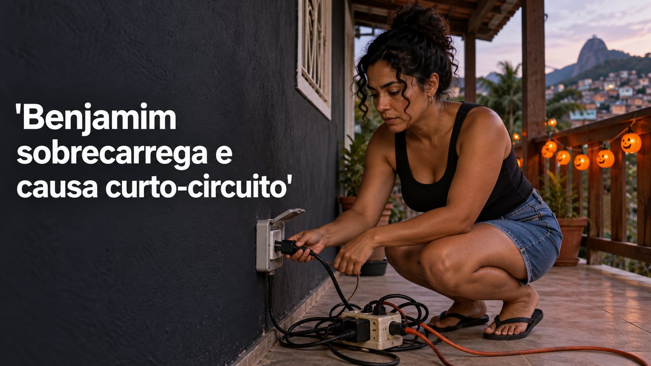 Benjamim e vários aparelhos no mesmo ponto causam aquecimento e curtos-circuitos, e a Copel prefere réguas adequadas