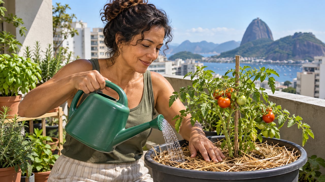 Rega regular e solo coberto com palha evitam frutos rachados e podridão apical no tomateiro