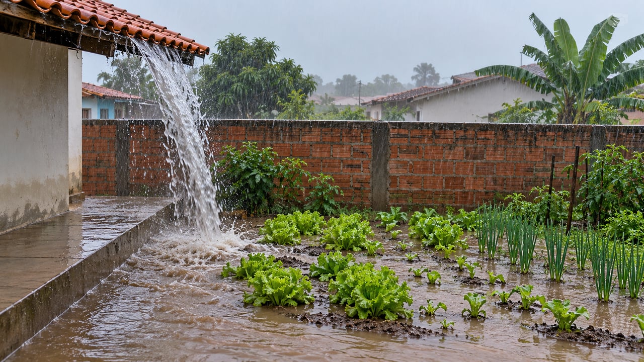 O Código Civil proíbe que o telhado lance água da chuva diretamente sobre o terreno do vizinho