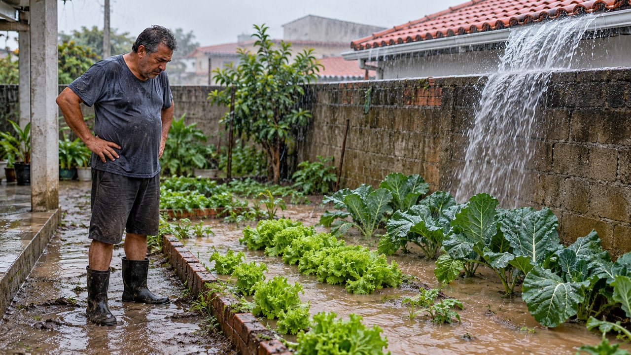 Telhado novo com caimento virado para o vizinho que alaga horta gera dever de corrigir o desvio da água
