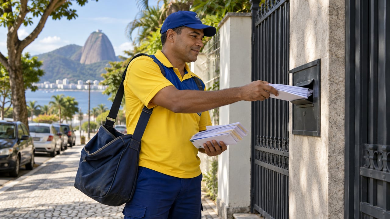 A altura da caixa precisa deixar o carteiro entregar sem entrar no terreno nem se expor a risco