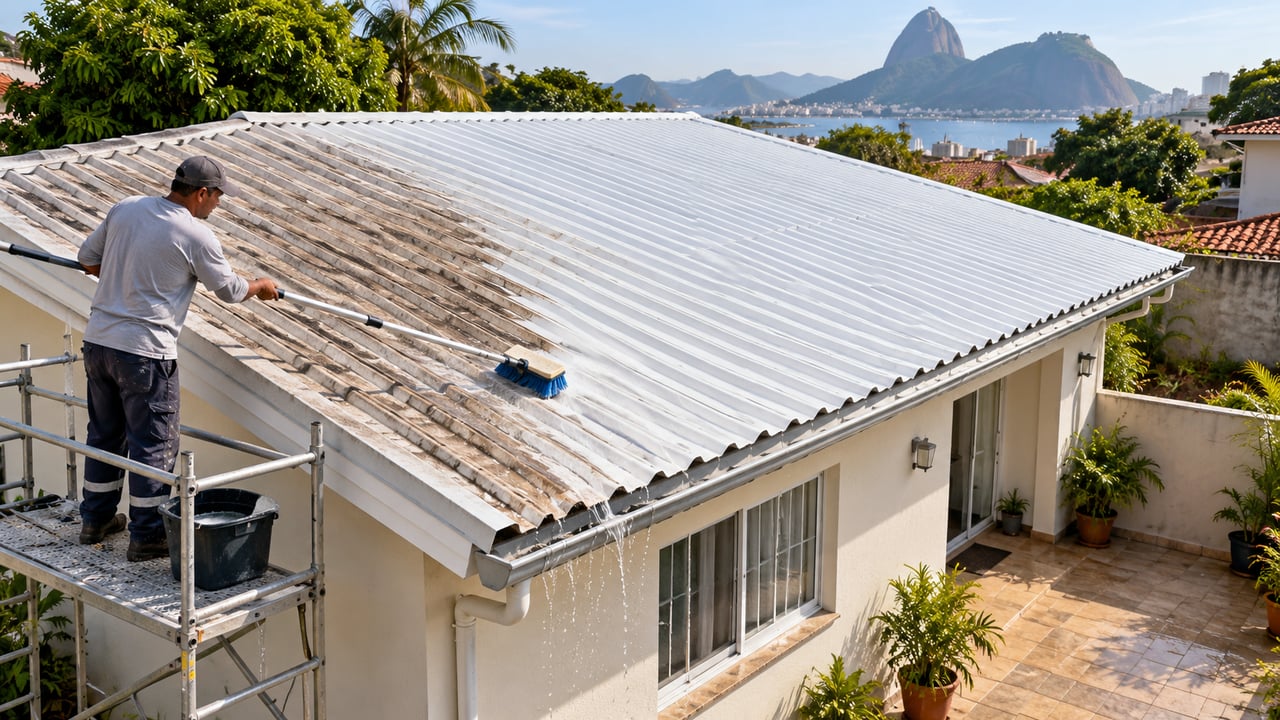 Manter a cobertura limpa ajuda a preservar a reflexão solar da pintura branca