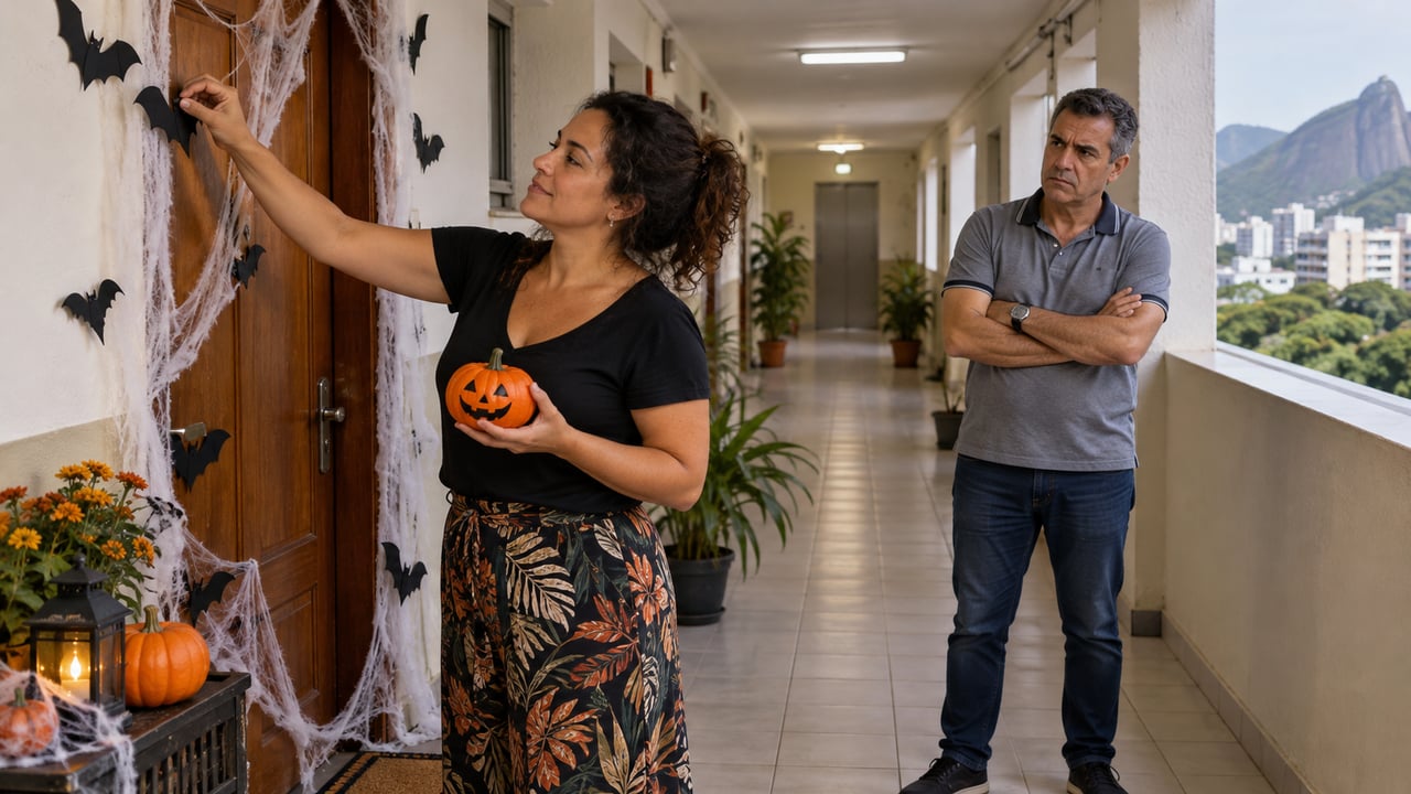 O síndico só pode mandar retirar a decoração de Halloween se a convenção, o regimento ou a assembleia sustentarem a ordem