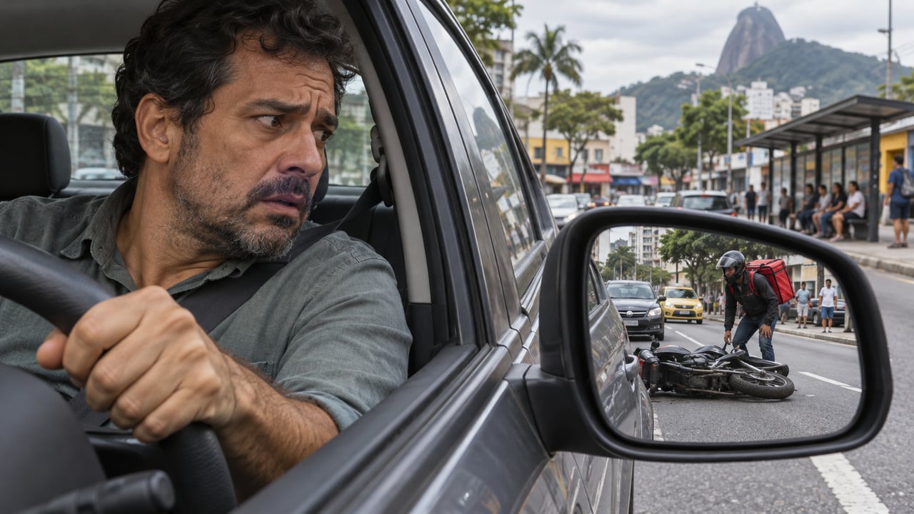 Deixar o local do acidente sem socorrer o motociclista pode render dois crimes ao motorista, mesmo em batida leve