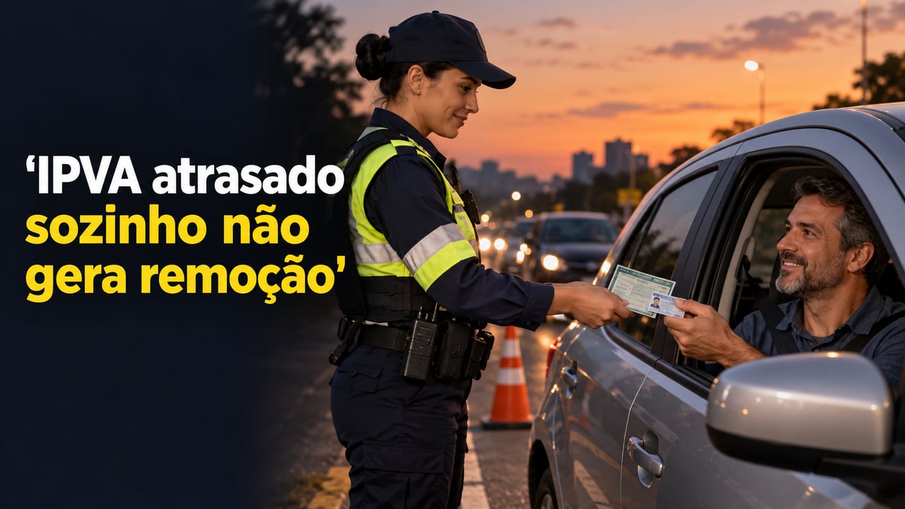 O IPVA atrasado sozinho não gera multa de trânsito nem remoção, mas trava a emissão do novo licenciamento